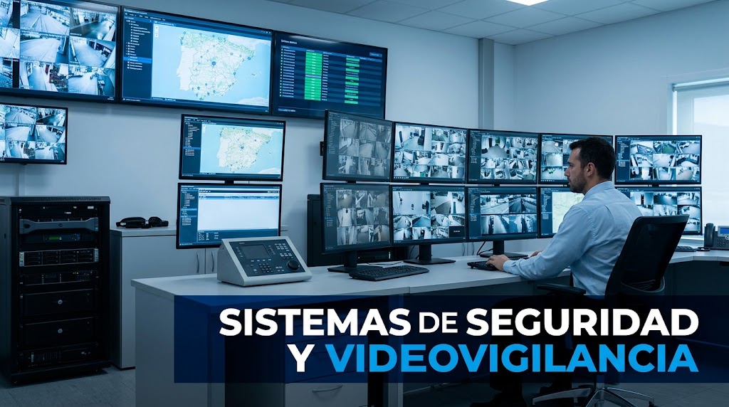 Ilustración de un centro de videovigilancia
